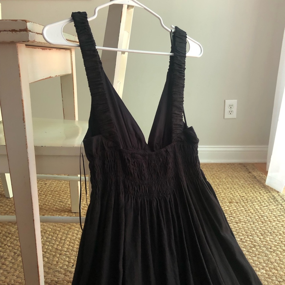 New: Abercrombie & Fitch Scrunch Strap Linen Blend Midi Maxi Dress. Size Small - Picture 8 of 13